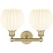 Edison White Venetian 2 Light 17 inch Brushed Brass Bath Vanity Light Wall Light