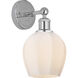 Edison Norfolk 1 Light 6 inch Polished Chrome Sconce Wall Light in Matte White Glass