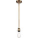 Ballston Bare Bulb LED 5 inch Brushed Brass Pendant Ceiling Light, Ballston