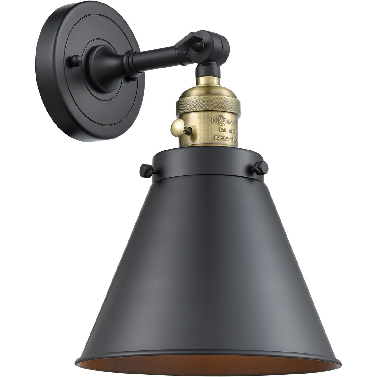 Franklin Restoration Appalachian LED 8 inch Black Antique Brass Sconce Wall Light, Franklin Restoration