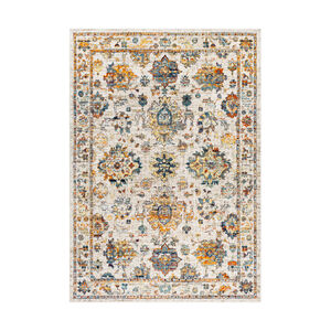 Ararat 87 X 63 inch Aqua/Dark Blue/Bright Orange/Bright Red Rugs, Rectangle