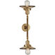 Franklin Restoration Railroad 2 Light 18 inch Brushed Brass Bath Vanity Light Wall Light, Franklin Restoration