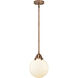 Nouveau 2 Beacon 1 Light 8 inch Antique Copper Mini Pendant Ceiling Light in Incandescent, Matte White