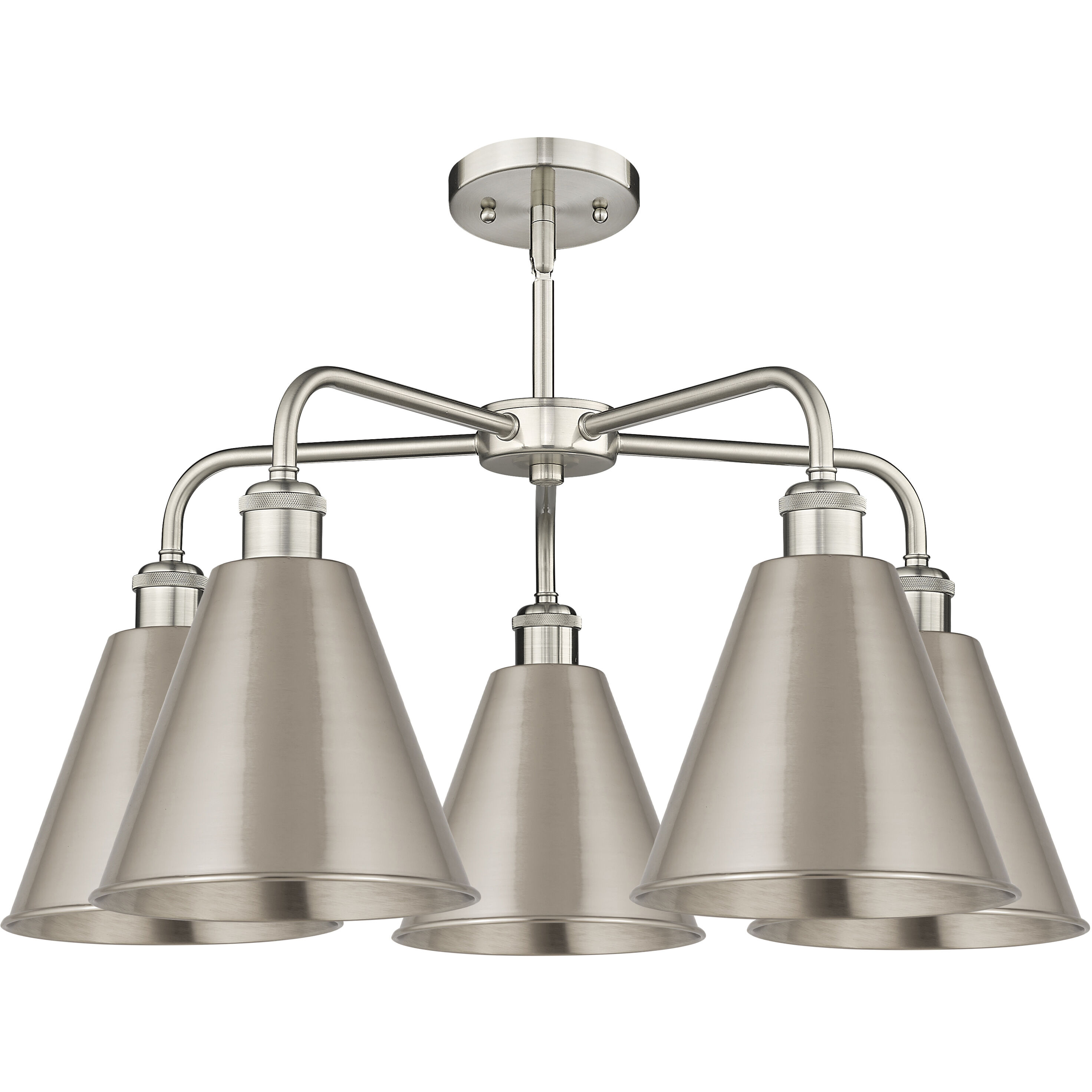 Ballston Cone 5 Light 26 inch Satin Nickel Chandelier Ceiling Light in Brushed Satin Nickel
