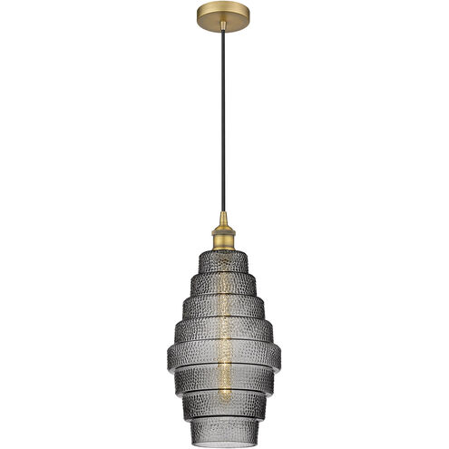 Edison Cascade LED 8 inch Brushed Brass Mini Pendant Ceiling Light