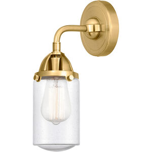 Nouveau 2 Dover LED 5 inch Satin Gold Sconce Wall Light in Seedy Glass