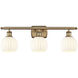 Ballston White Venetian 3 Light 26 inch Brushed Brass Bath Vanity Light Wall Light