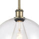Ballston Athens 1 Light 12 inch Antique Brass Mini Pendant Ceiling Light in Clear Glass