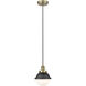 Hampden 1 Light 7.25 inch Antique Brass Mini Pendant Ceiling Light
