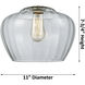 Ballston Large Fenton LED 11 inch Polished Chrome Mini Pendant Ceiling Light in Plated Smoke Glass, Ballston