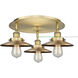 Ballston Urban 3 Light 19.75 inch Brushed Brass Flush Mount Ceiling Light