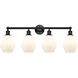 Edison Cindyrella 4 Light 33 inch Matte Black Bath Vanity Light Wall Light in Matte White Glass
