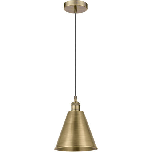 Edison Cone 1 Light 8 inch Antique Brass Mini Pendant Ceiling Light
