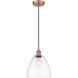 Edison Dome LED 9 inch Antique Copper Mini Pendant Ceiling Light