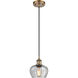 Ballston Fenton 1 Light 7 inch Brushed Brass Mini Pendant Ceiling Light in Clear Glass, Ballston