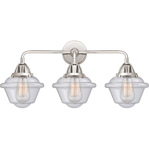 Nouveau 2 Small Oxford LED 25.5 inch Polished Chrome Bath Vanity Light Wall Light in Seedy Glass
