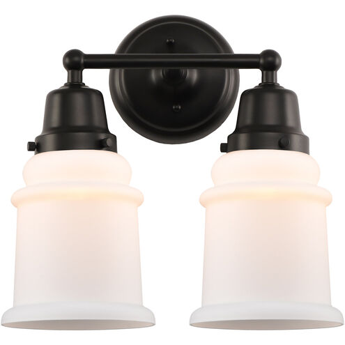 Aditi Canton 2 Light 14 inch Matte Black Bath Vanity Light Wall Light, Aditi