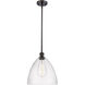 Ballston Dome 1 Light 12 inch Oil Rubbed Bronze Mini Pendant Ceiling Light in Seedy Glass