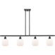 Ballston Belfast LED 48 inch Matte Black Island Light Ceiling Light in Matte White Glass, Ballston