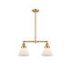 Franklin Restoration Large Cone LED 21 inch Satin Gold Chandelier Ceiling Light in Matte White Glass, Franklin Restoration