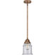 Nouveau 2 Canton LED 6 inch Antique Copper Mini Pendant Ceiling Light in Seedy