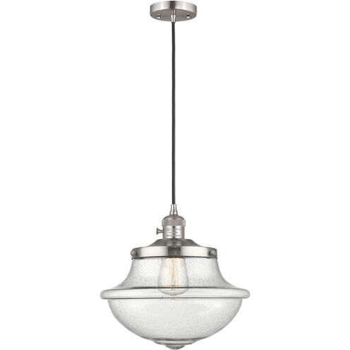 Franklin Restoration Oxford 1 Light 11.75 inch Brushed Satin Nickel Mini Pendant Ceiling Light in Incandescent, Seedy