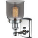 Ballston Small Bell LED 5 inch Polished Chrome Sconce Wall Light in Plated Smoke Glass, Ballston