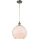Ballston Large Farmhouse Chicken Wire LED 10 inch Brushed Satin Nickel Mini Pendant Ceiling Light, Ballston