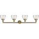 Franklin Restoration Fulton LED 43 inch Antique Brass Bath Vanity Light Wall Light in Clear Glass, Franklin Restoration