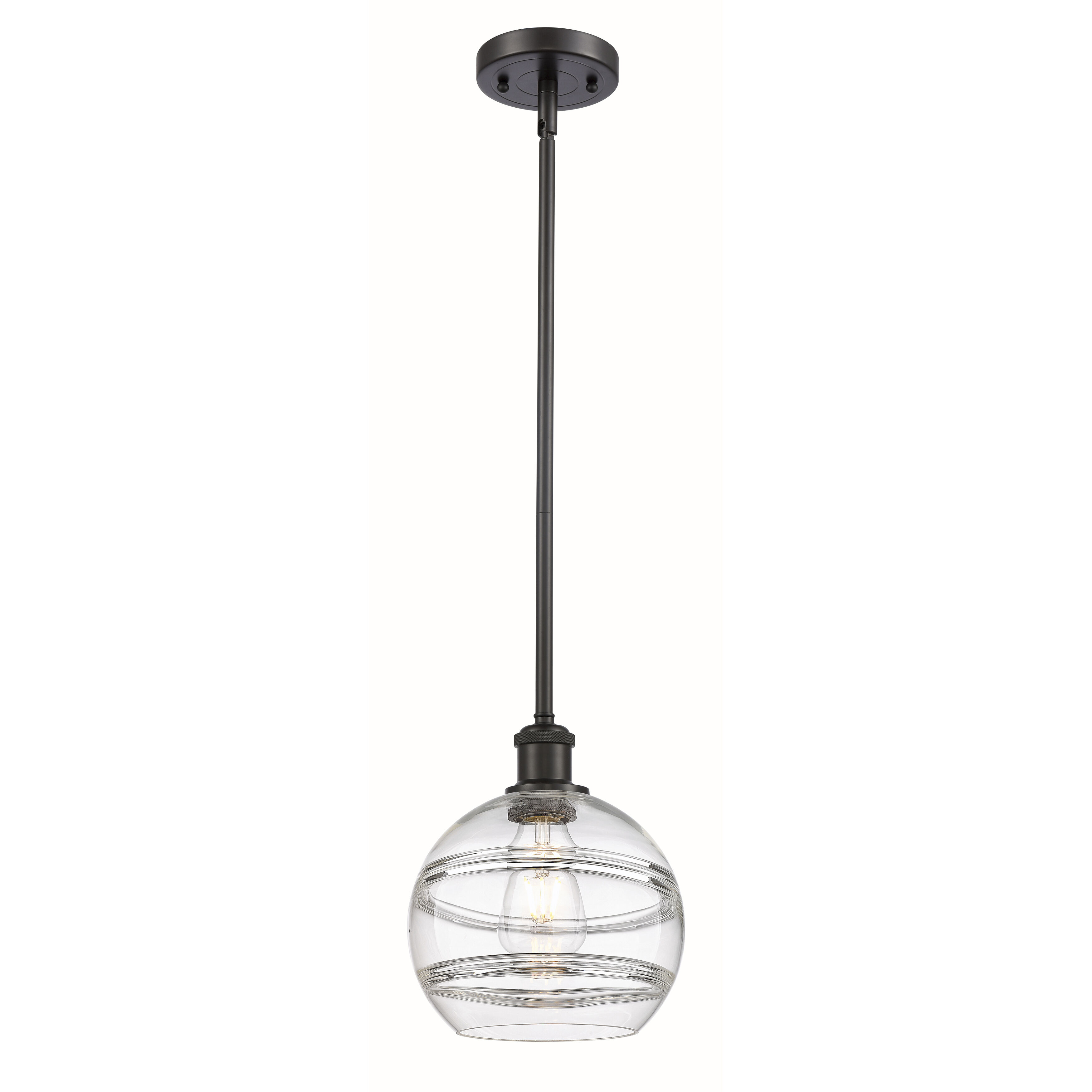 Ballston Rochester 1 Light 8 inch Oil Rubbed Bronze Stem Hung Mini Pendant Ceiling Light