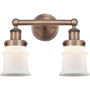 Canton 2 Light 14.25 inch Antique Copper Bath Vanity Light Wall Light in Matte White