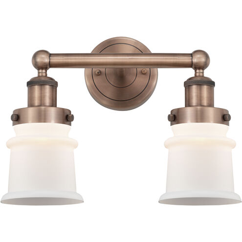 Canton 2 Light 14.25 inch Antique Copper Bath Vanity Light Wall Light in Matte White