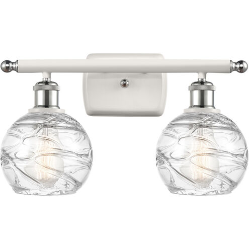 Ballston Small Deco Swirl LED 16 inch White and Polished Chrome Bath Vanity Light Wall Light, Ballston