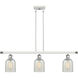 Ballston Caledonia LED 36 inch White and Polished Chrome Island Light Ceiling Light in Mouchette Glass, Ballston