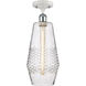 Ballston Windham LED 7 inch White and Polished Chrome Semi-Flush Mount Ceiling Light in Seedy Glass