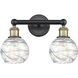 Athens Deco Swirl 2 Light 15 inch Black Antique Brass Bath Vanity Light Wall Light in Clear Deco Swirl