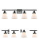 Ballston Small Cone LED 36 inch Matte Black Bath Vanity Light Wall Light in Matte White Glass, Ballston