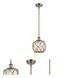 Ballston Farmhouse Rope LED 8 inch Antique Copper Pendant Ceiling Light in Clear Glass with Brown Rope, Ballston
