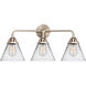 Nouveau 2 Large Cone LED 25.75 inch Oil Rubbed Bronze Bath Vanity Light Wall Light in Clear Glass