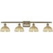 Ballston Bristol Natural II 4 Light 37.5 inch Antique Brass Bath Vanity Light Wall Light