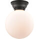 Aditi X-Large Beacon 1 Light 10 inch Matte Black Flush Mount Ceiling Light in Matte White Glass, Aditi