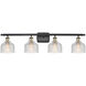 Ballston Dayton 4 Light 36 inch Black Antique Brass Bath Vanity Light Wall Light in Clear Glass, Ballston