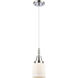 Downtown Urban Bell 1 Light 5 inch Polished Chrome Mini Pendant Ceiling Light in Matte White
