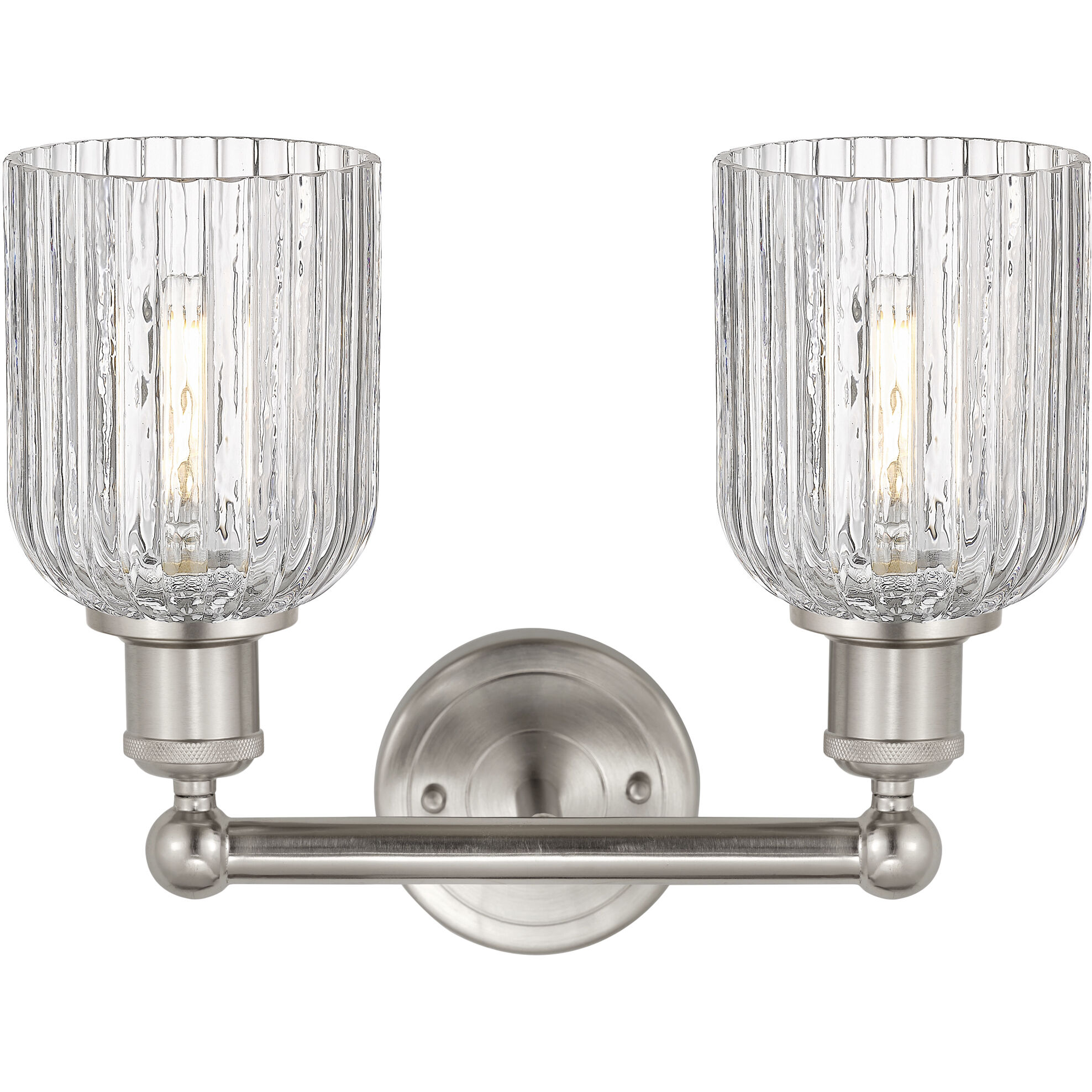 Bridal Veil 2 Light 14 inch Satin Nickel Bath Vanity Light Wall Light in Clear