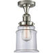 Franklin Restoration Canton LED 6 inch Polished Nickel Semi-Flush Mount Ceiling Light in Clear Glass, Franklin Restoration