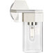 Claverack 1 Light 5 inch Polished Nickel Sconce Wall Light in Clear Glass