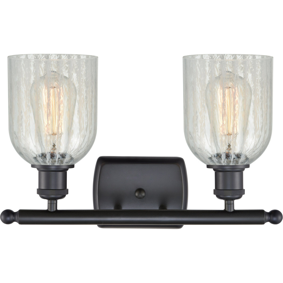 Ballston Caledonia LED 16 inch Matte Black Bath Vanity Light Wall Light in Mouchette Glass, Ballston