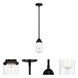 Nouveau 2 Dover 1 Light 5 inch Matte Black Mini Pendant Ceiling Light in Clear Glass