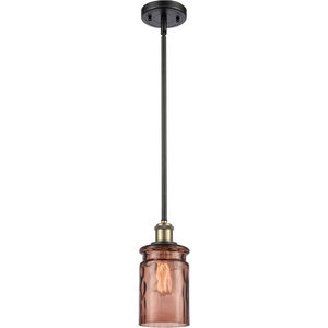 Ballston Candor LED 5 inch Black Antique Brass Pendant Ceiling Light in Toffee Waterglass, Ballston