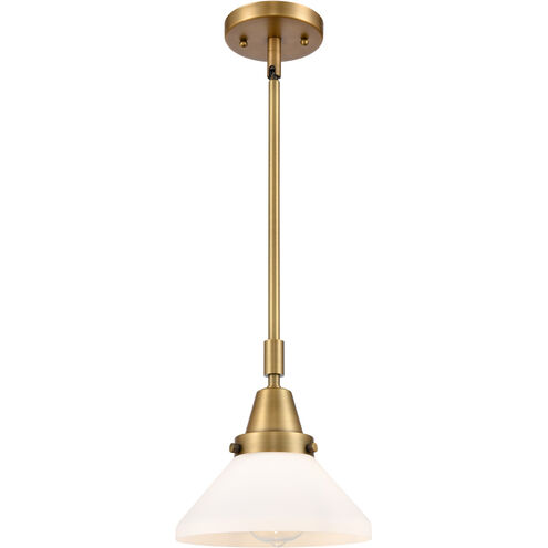Franklin Restoration Caden 1 Light 8 inch Brushed Brass Mini Pendant Ceiling Light in Matte White Glass